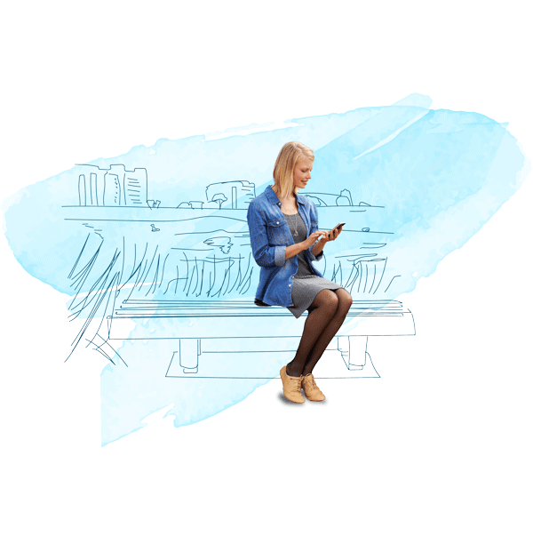woman on phone sitting on park bench